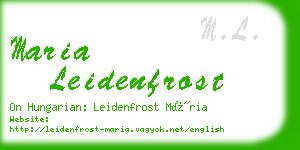 maria leidenfrost business card